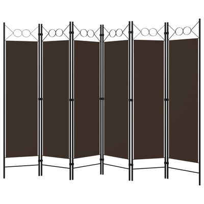 vidaXL 6-Panel Room Divider Brown 94.5"x70.9"