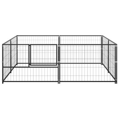 vidaXL Dog Kennel Black 43.1 ft² Steel