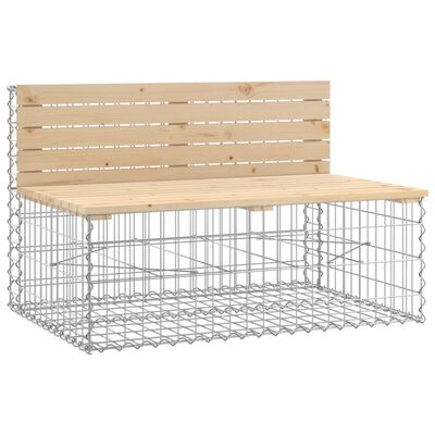 vidaXL Patio Bench Gabion Design 113"x28"x25.8" Solid Wood Pine