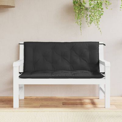 vidaXL Garden Bench Cushion Black 47.2"x(19.7"+19.7")x2.8" Oxford Fabric