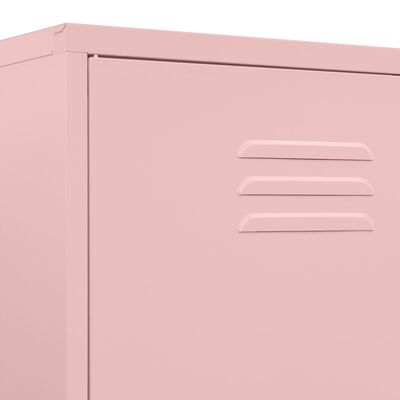 vidaXL Wardrobe Pink 35.4"x19.7"x70.9" Steel