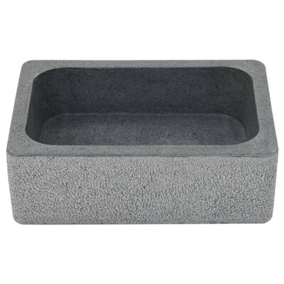 vidaXL Sink 17.7"x11.8"x5.9" Riverstone Black