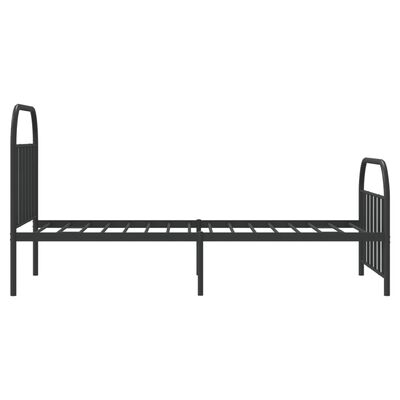 vidaXL Metal Bed Frame without Mattress with Footboard Black 39.4"x78.7"