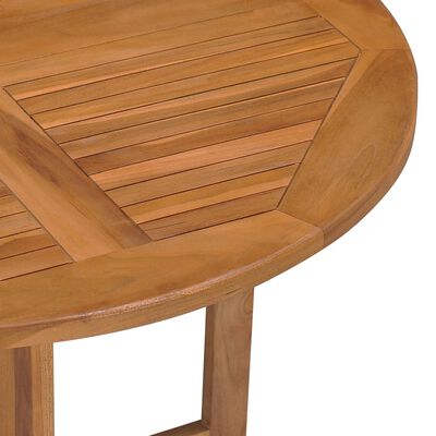 vidaXL Folding Patio Dining Table Ø35.4"x29.5" Solid Teak Wood