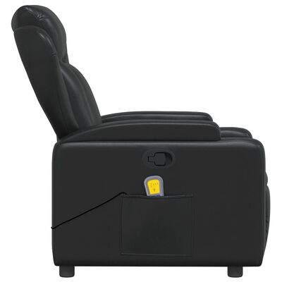 vidaXL Massage Recliner Chair Black Faux Leather