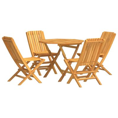 vidaXL 5 Piece Patio Dining Set Solid Wood Teak