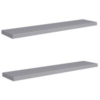 vidaXL Floating Wall Shelves 2 pcs Gray 47.2"x9.3"x1.5" MDF