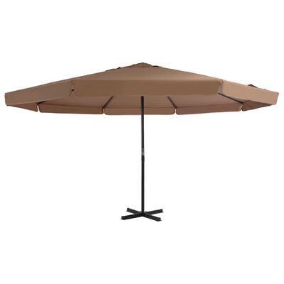 vidaXL Garden Parasol with Aluminum Pole 196.9" Taupe