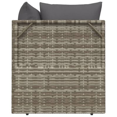 vidaXL 3 Piece Patio Lounge Set with Cushions Gray Poly Rattan