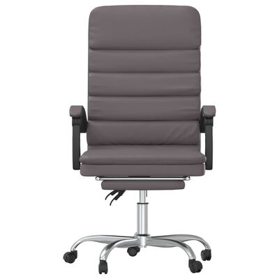 vidaXL Massage Reclining Office Chair Gray Faux Leather