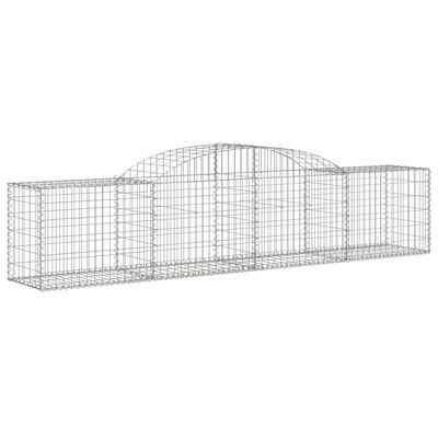 vidaXL Arched Gabion Baskets 4 pcs 118.1"x19.7"x23.6"/31.5" Galvanized Iron