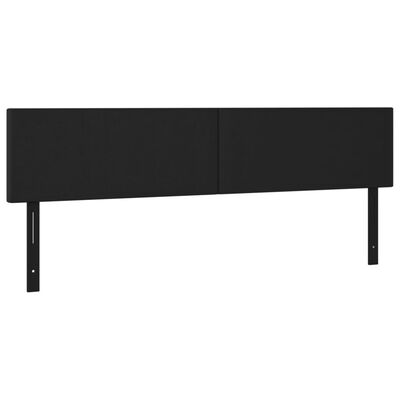 vidaXL LED Headboard Black 63"x2"x30.7"/34.6" Faux Leather