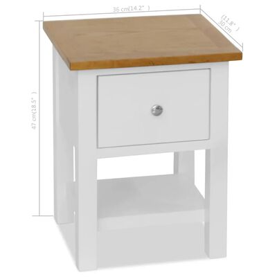 vidaXL Nightstand 14.2"x11.8"x18.5" Solid Oak Wood