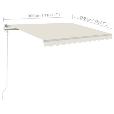 vidaXL Automatic Retractable Awning 118.1"x98.4" Cream