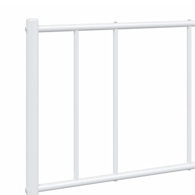 vidaXL Metal Bed Frame without Mattress with Footboard White 53.1"x74.8"