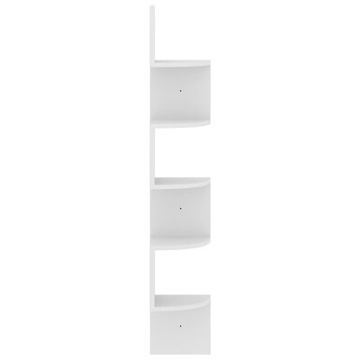 vidaXL Wall Corner Shelf White 7.5"x7.5"x48.4" Engineered Wood