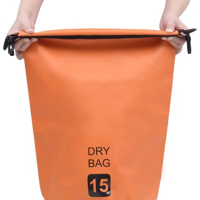 vidaXL Dry Bag Orange 4 gal PVC