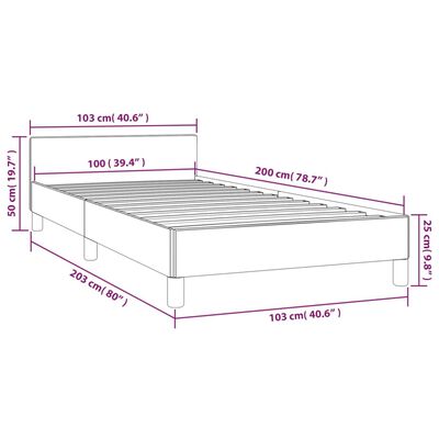 vidaXL Bed Frame without Mattress Light Gray Twin XL Fabric