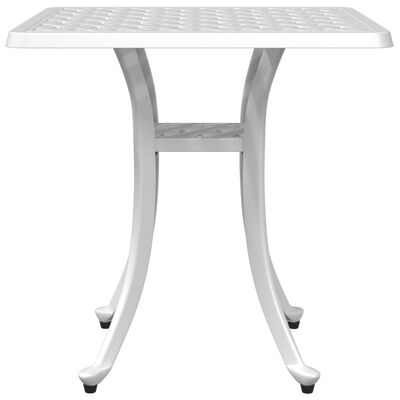 vidaXL Patio Table White 20.9"x20.9"x20.9" Cast Aluminum