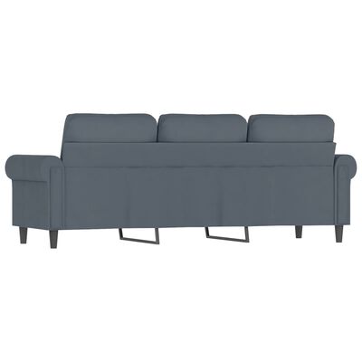 vidaXL 3-Seater Sofa Dark Gray 70.9" Velvet