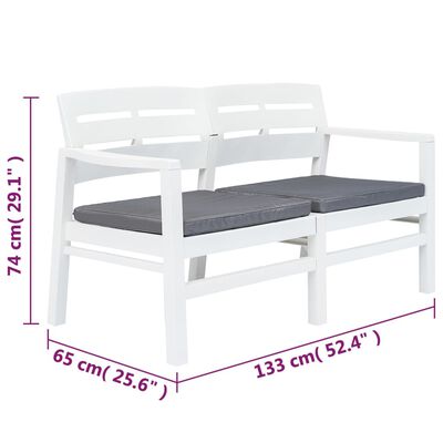 vidaXL 4 Piece Patio Lounge Set Plastic White