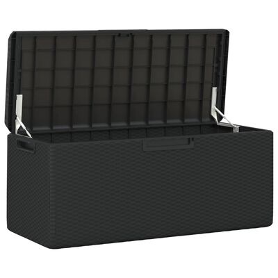 vidaXL Patio Storage Box with Seat Cushion Anthracite 92.5 gal PP