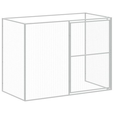 vidaXL Dog House with Run Anthracite 84.3"x340.6"x71.3" Galvanized Steel