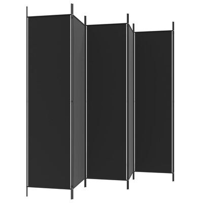 vidaXL 6-Panel Room Divider Black 118.1"x78.7" Fabric