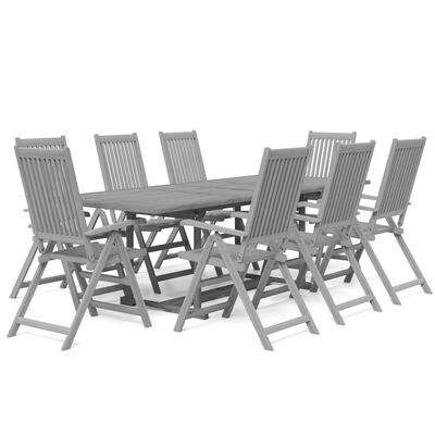 vidaXL 9 Piece Patio Dining Set Solid Wood Acacia