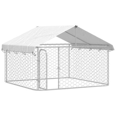 vidaXL Outdoor Dog Kennel with Roof 78.7"x78.7"x59.1"