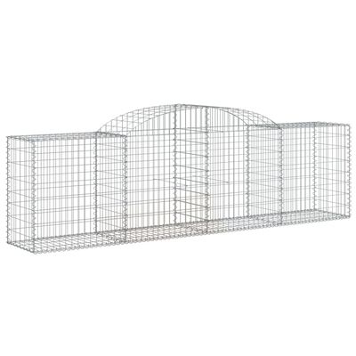 vidaXL Arched Gabion Baskets 11 pcs 118.1"x19.7"x31.5"/39.4" Galvanized Iron