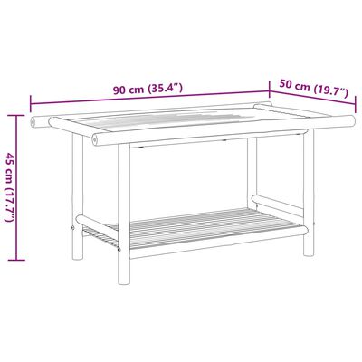 vidaXL Coffee Table 35.4"x19.7"x17.7" Bamboo