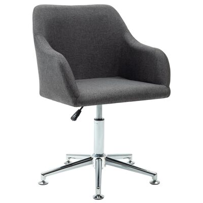 vidaXL Swivel Dining Chairs 2 pcs Dark Gray Fabric