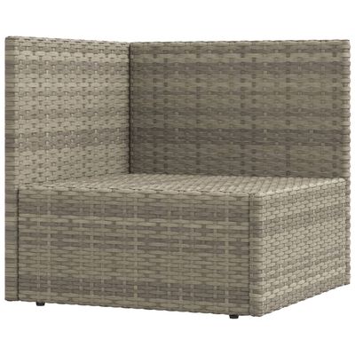 vidaXL 8 Piece Patio Lounge Set with Cushions Gray Poly Rattan