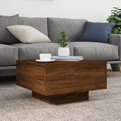 vidaXL Coffee Table Brown Oak 21.7"x21.7"x12.2" Engineered Wood