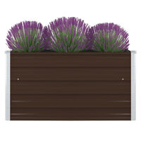 vidaXL Raised Garden Bed 39.4"x39.4"x17.7" Galvanized Steel Brown