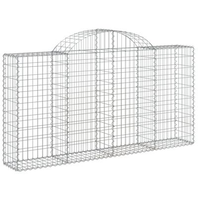 vidaXL Arched Gabion Baskets 3 pcs 78.7"x11.8"x39.4"/47.2" Galvanized Iron