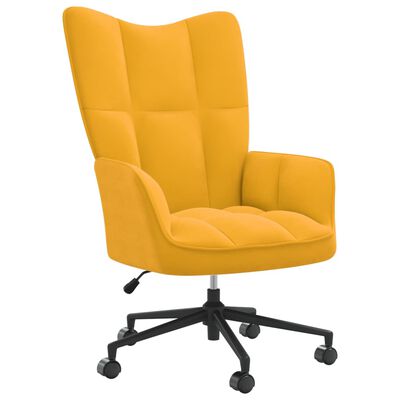 vidaXL Relaxing Chair Mustard Yellow Velvet