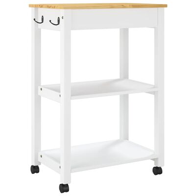 vidaXL Kitchen Trolley MONZA 23.6"x15.7"x35.4" Solid Wood Pine