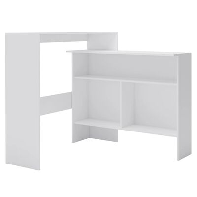 vidaXL Bar Table with 2 Table Tops White 51.2"x15.7"x47.2"