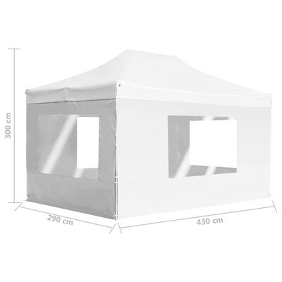 vidaXL Professional Folding Party Tent with Walls Aluminum 14.8'x9.8' White