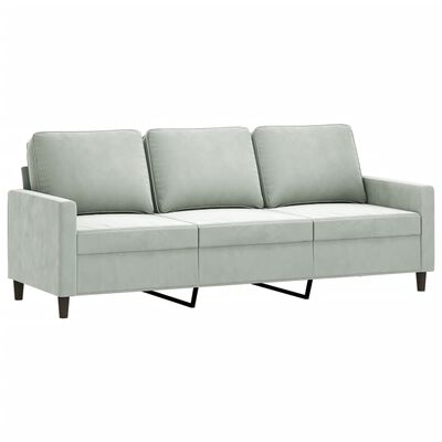 vidaXL 3-Seater Sofa Light Gray 70.9" Velvet