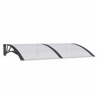 vidaXL Door Canopy Black 59.1"x39.4" Polycarbonate