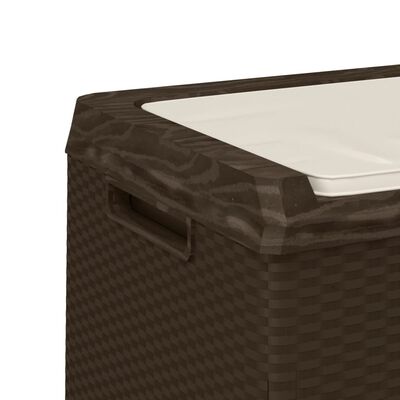 vidaXL Patio Storage Box with Seat Cushion Brown 92.5 gal PP