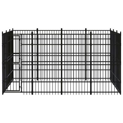 vidaXL Outdoor Dog Kennel Steel 119 ft²