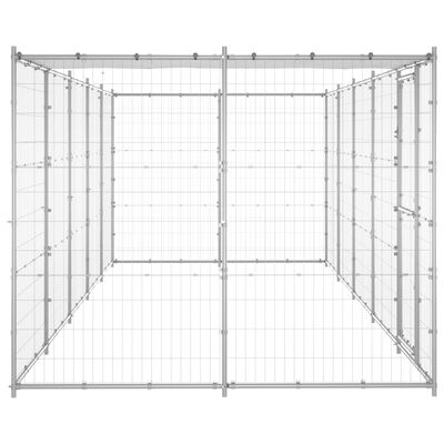 vidaXL Outdoor Dog Kennel Galvanized Steel with Roof 130.2 ft²