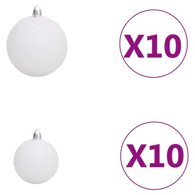 vidaXL Artificial Hinged Christmas Tree 300 LEDs & Ball Set 82.7"