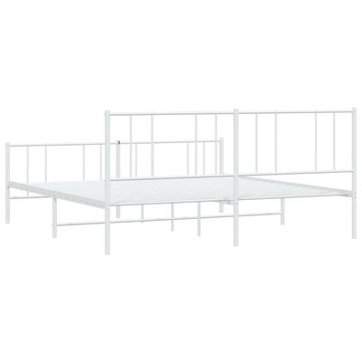 vidaXL Metal Bed Frame without Mattress with Footboard White 72"x83.9"