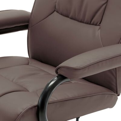 vidaXL Massage Recliner with Ottoman Brown Faux Leather