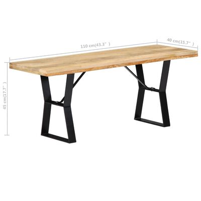 vidaXL Bench 43.3" Solid Mango Wood